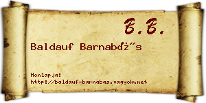 Baldauf Barnabás névjegykártya